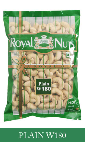 Royal Nuts Plain W180 cashew retail pack